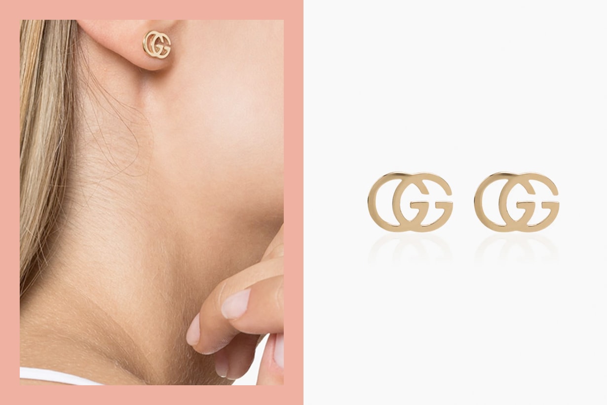 gucci earring logo 18k gold new acc luxury