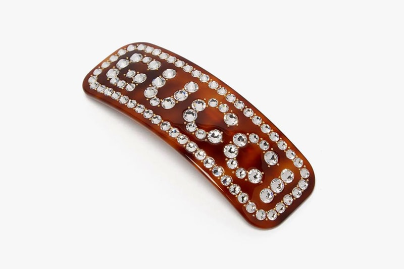 gucci logo hair slides crystals clips hairstyle accessories