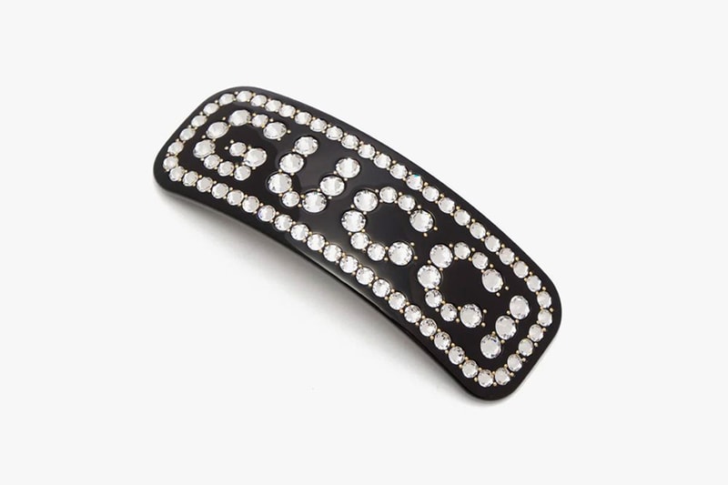 gucci logo hair slides crystals clips hairstyle accessories