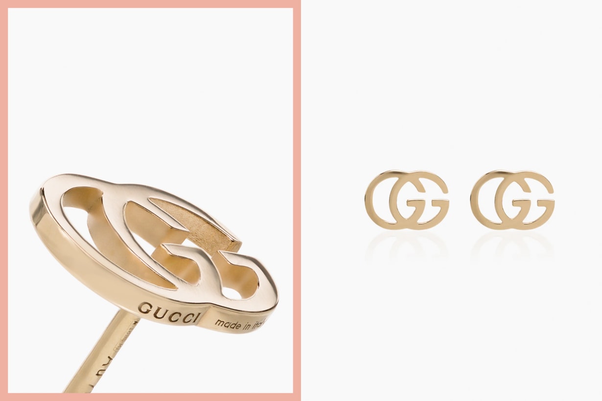 gucci earring logo 18k gold new acc luxury