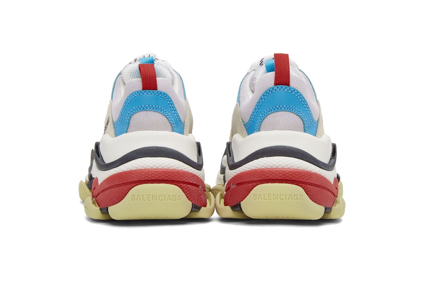 balenciaga triple s pastel pink blue white chunky sneaker