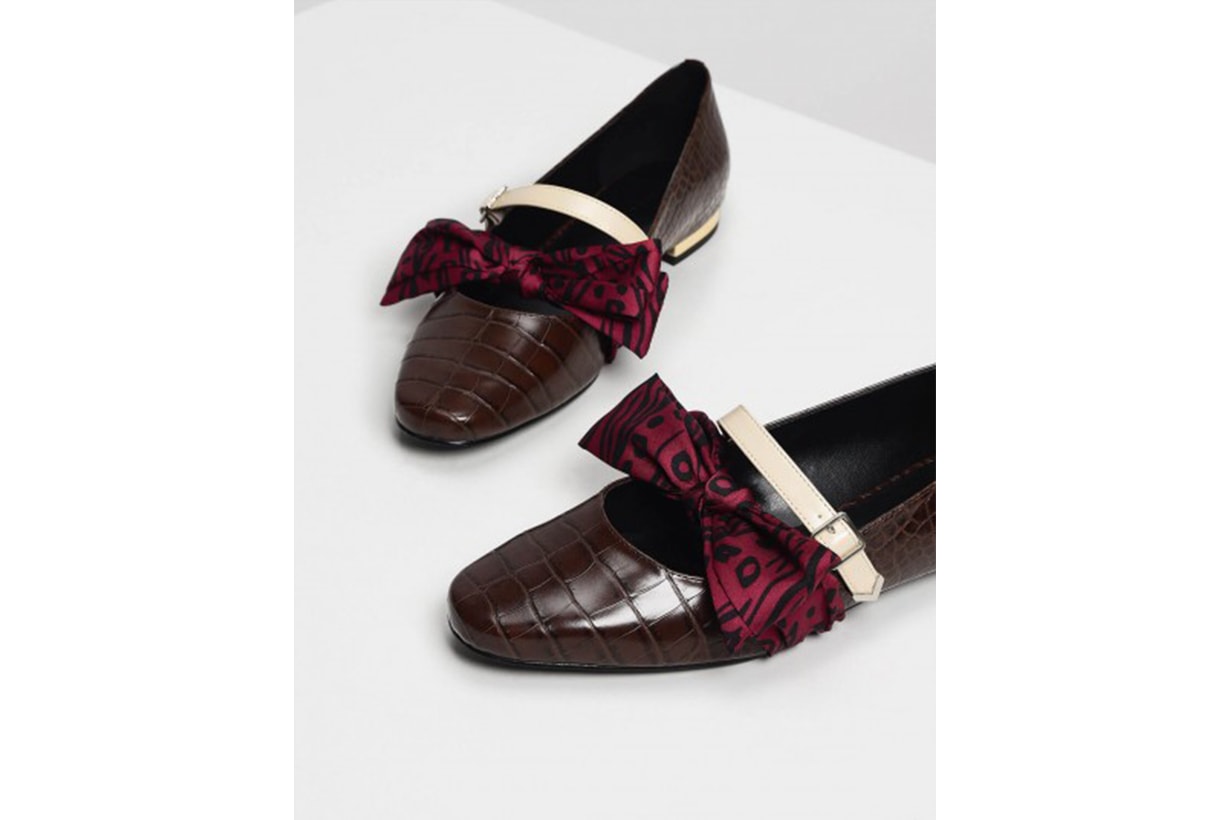 Knotted Bow Mary Jane Flats