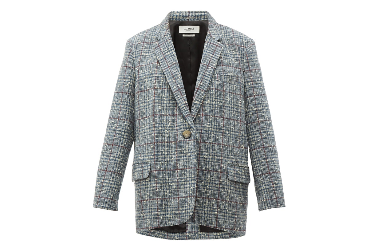 Korix Single-Breasted Checked Bouclé Blazer