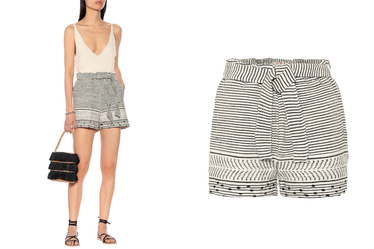 LEMLEM Maya Striped Cotton-Blend Shorts