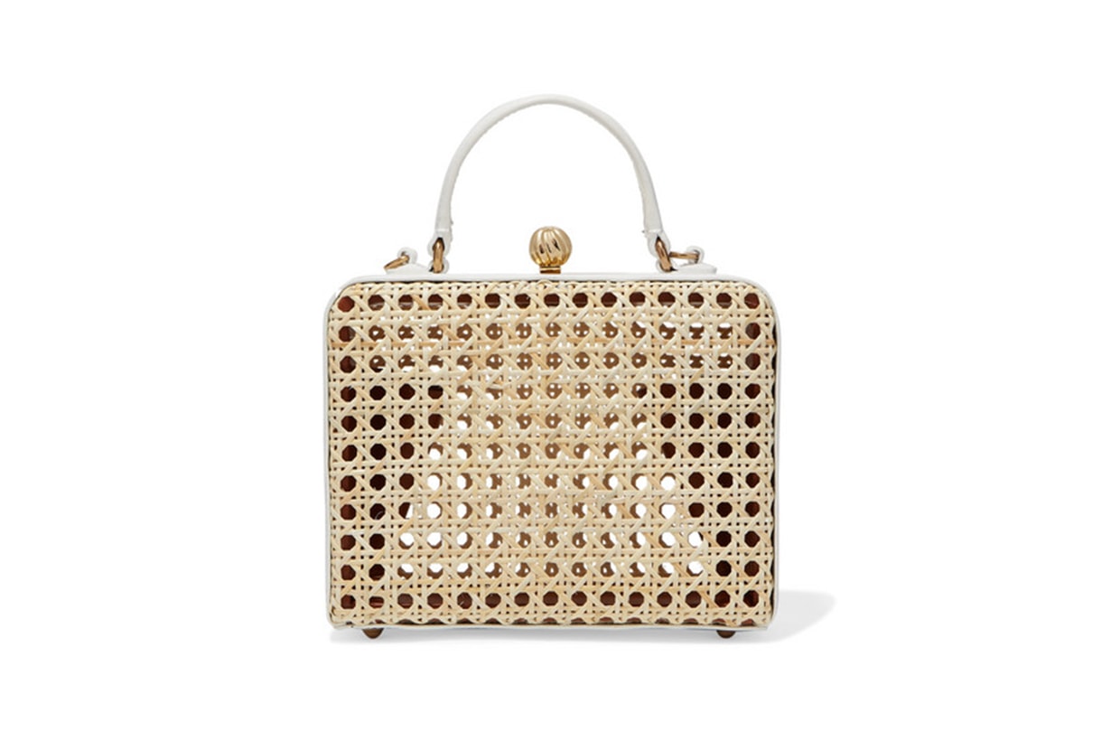 Luna Leather and Rattan Tote