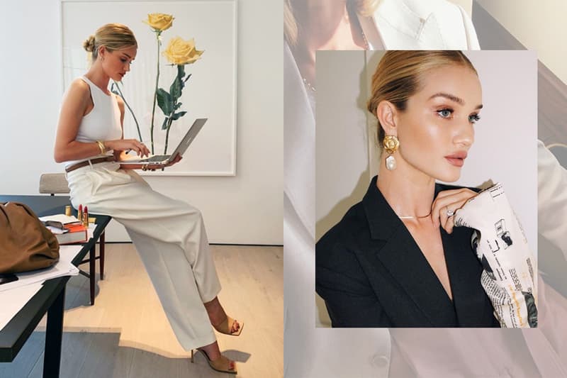 Rosie Huntington-Whiteley Instagram Bottega Veneta's The Pouch Bag.
