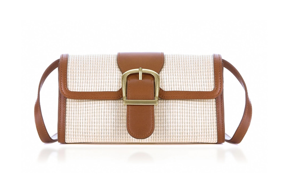 Rylan Leather-Trimmed Rattan Shoulder Bag