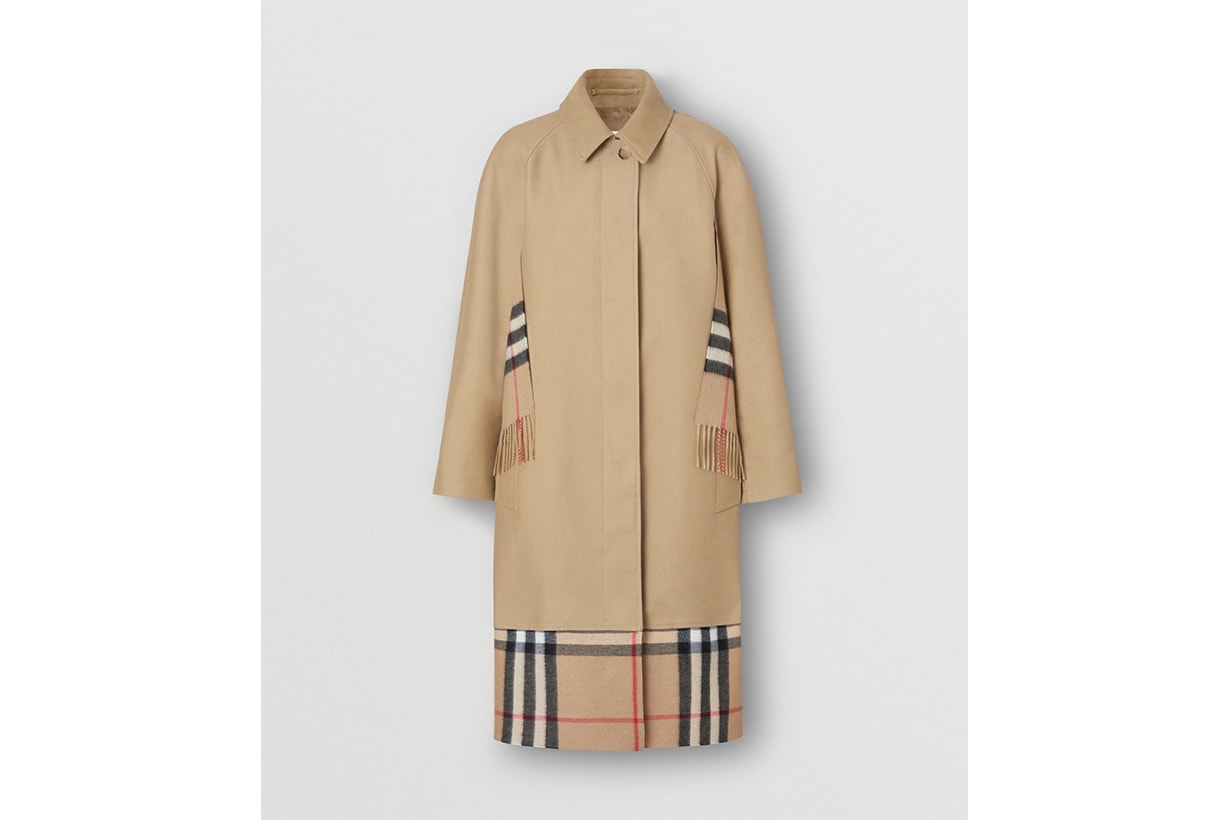 Burberry Scarf Detail Cotton Gabardine Car Coat