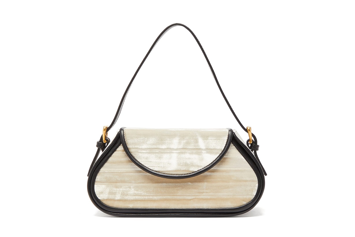 Uma Leather-Trimmed Velvet Shoulder Bag
