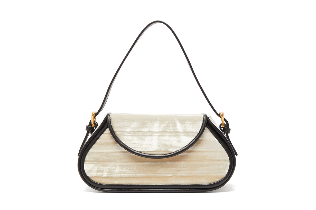 Uma Leather-Trimmed Velvet Shoulder Bag