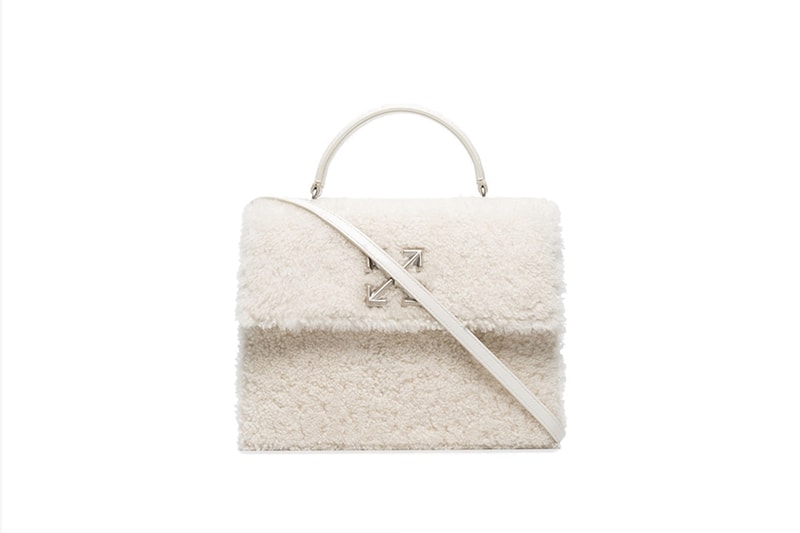 Off-White White Monotone 2.8 Shearling Leather Tote Bag