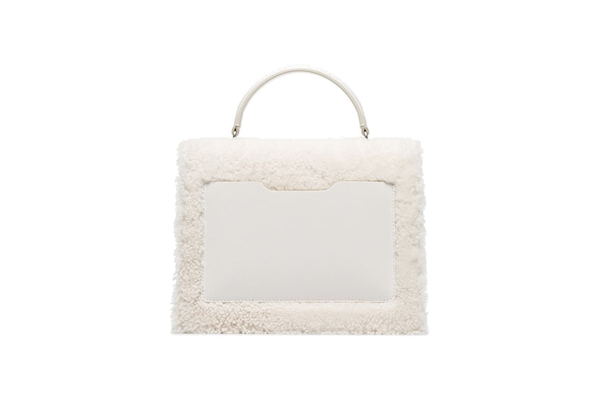 Off-White White Monotone 2.8 Shearling Leather Tote Bag