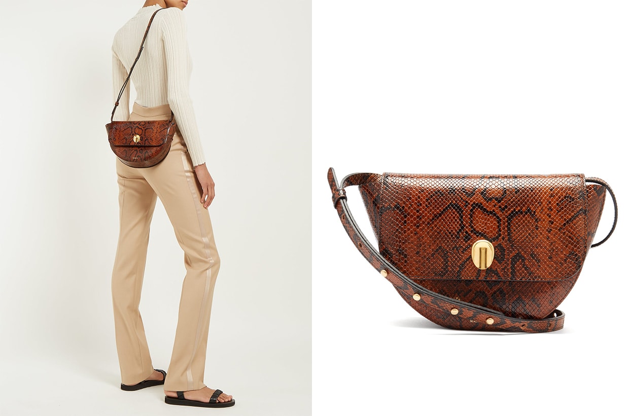 Billy Snake-Effect Leather Shoulder Bag