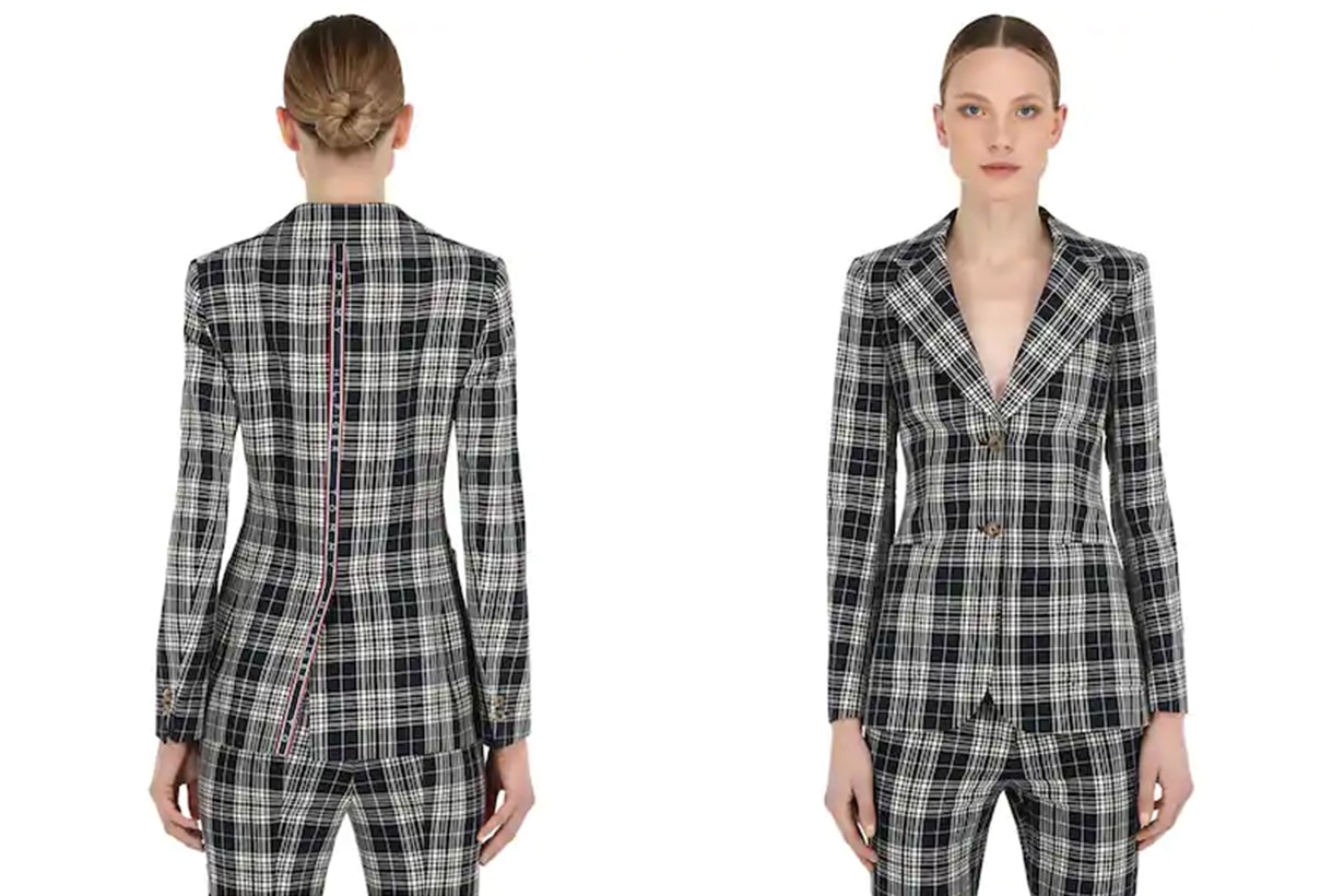 Check Stretch Cotton Blazer