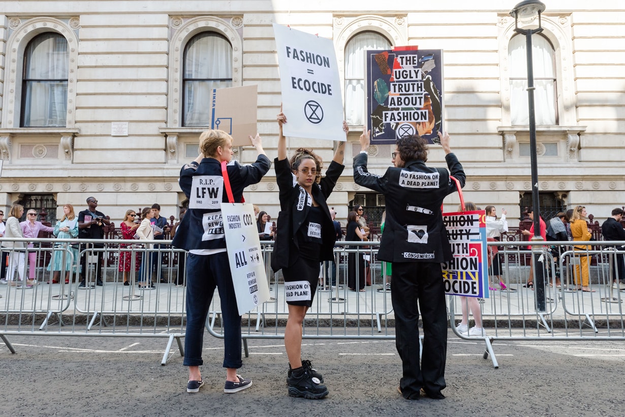 london fashion week lfw Extinction Rebellion protest funeral