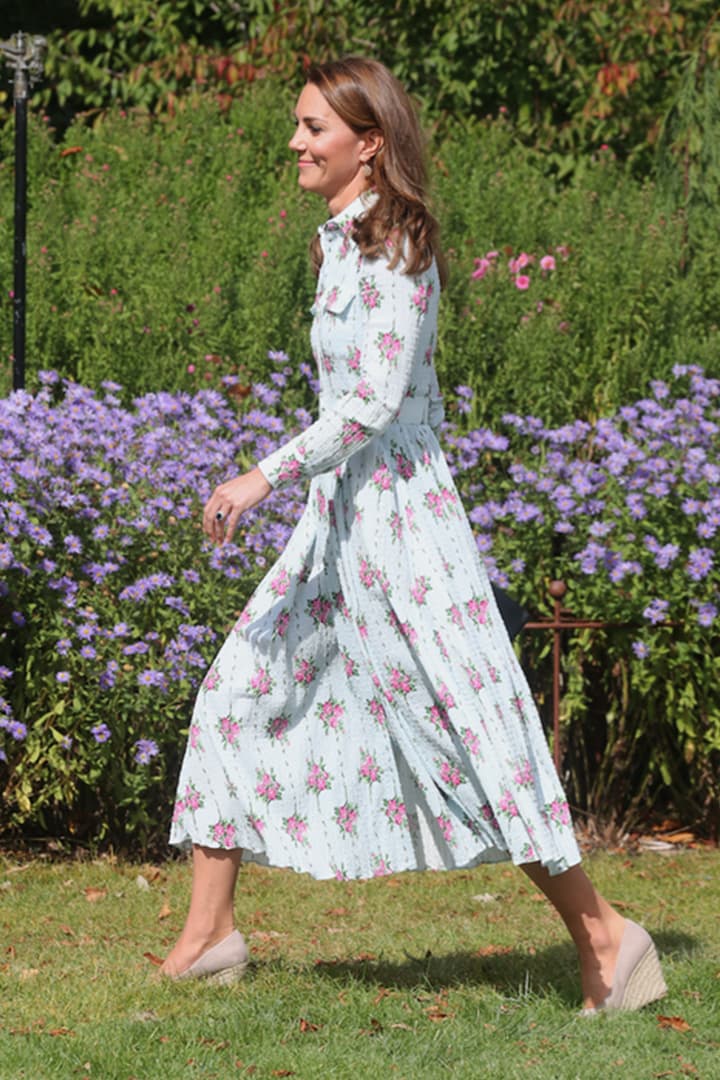 Emilia Wickstead dress and Monsoon wedges