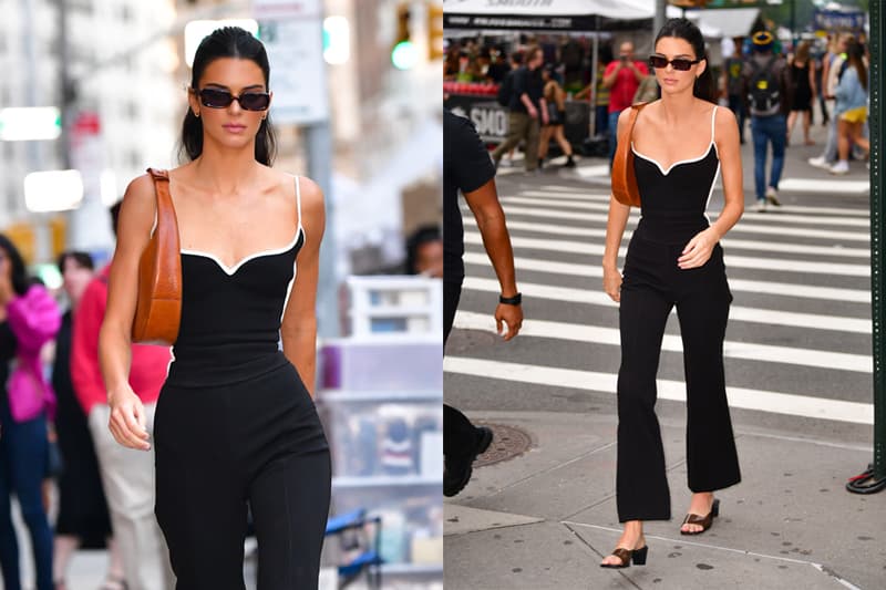 kendall jenner street snap skinny body waist jumpsuit