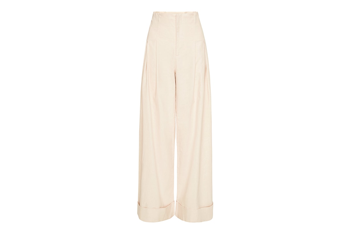 Lise Pintucked Linen-Blend Pants