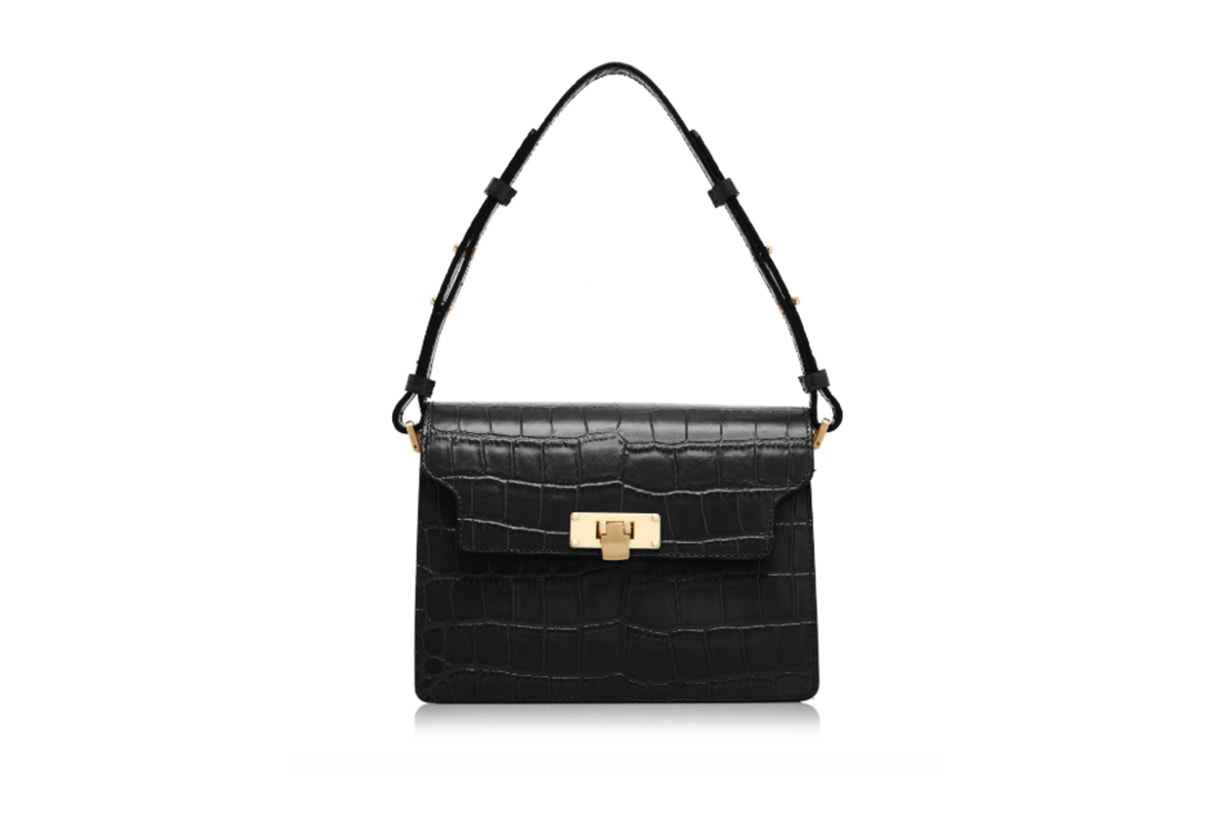 Marge Sherwood Vintage Brick Croc-Effect Leather Shoulder Bag