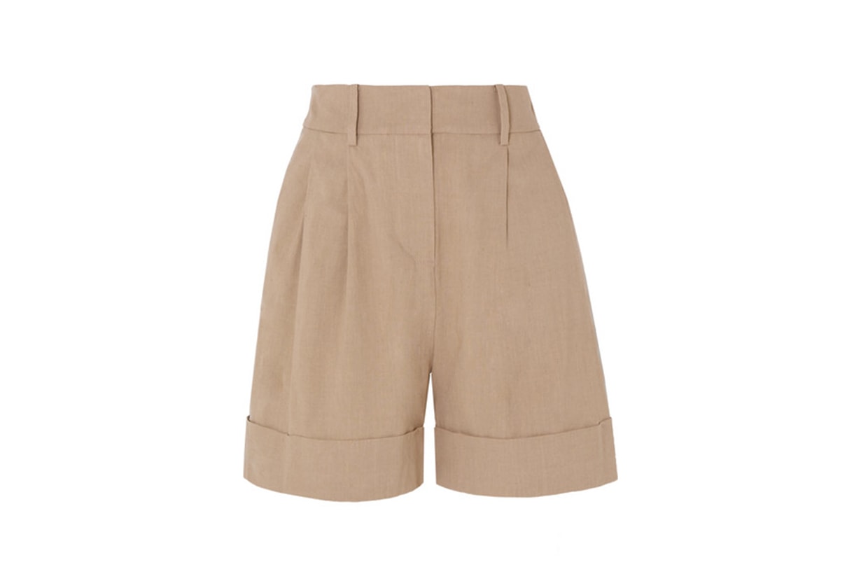 Shiana Pleated Linen-Blend Shorts