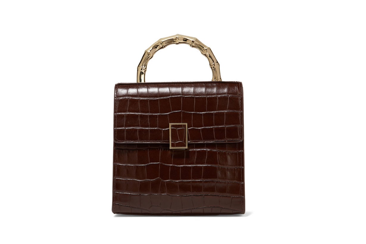 Tani Mini Croc-Effect Leather Tote