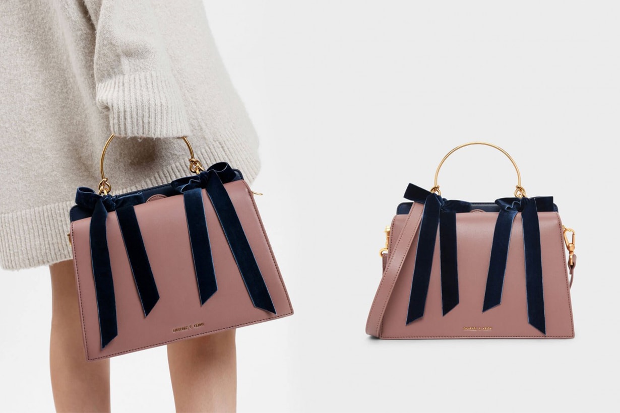 Velvet Bow Detail Handbag