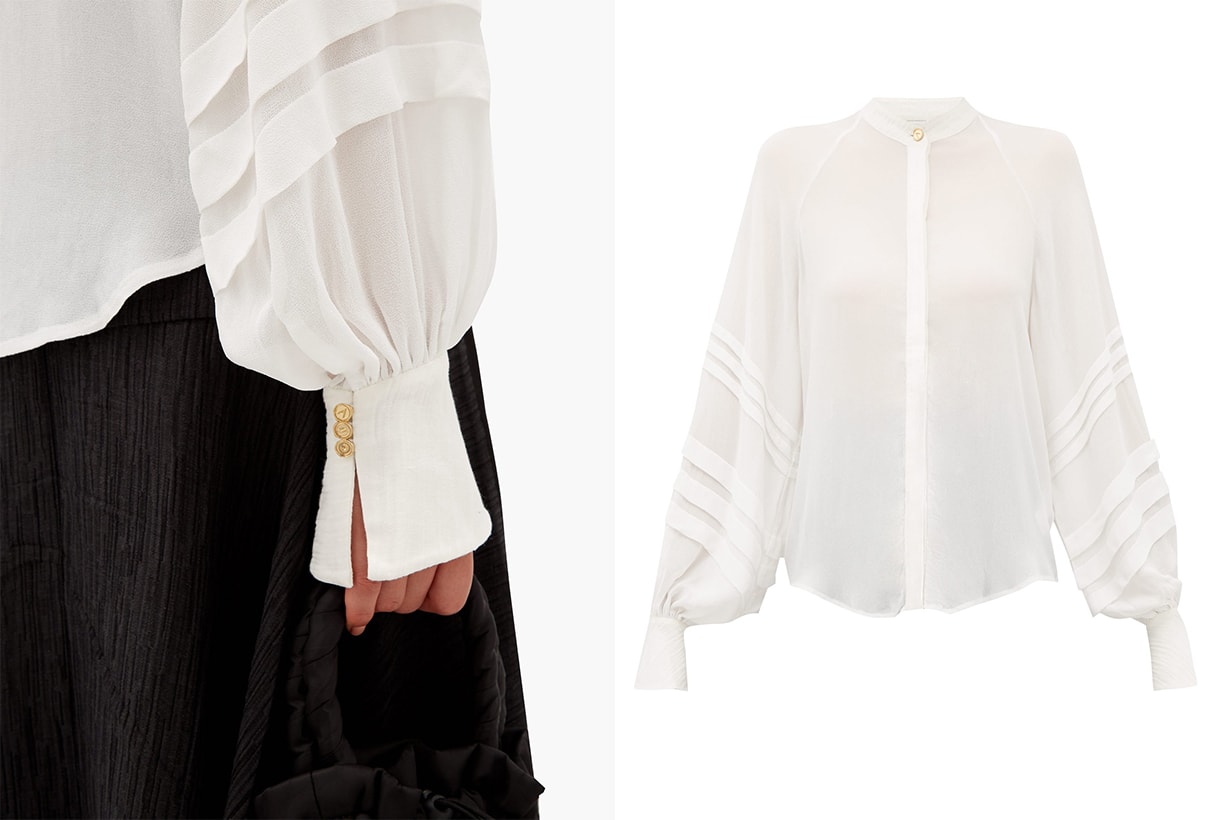 Acacia Bishop-Sleeve Blouse