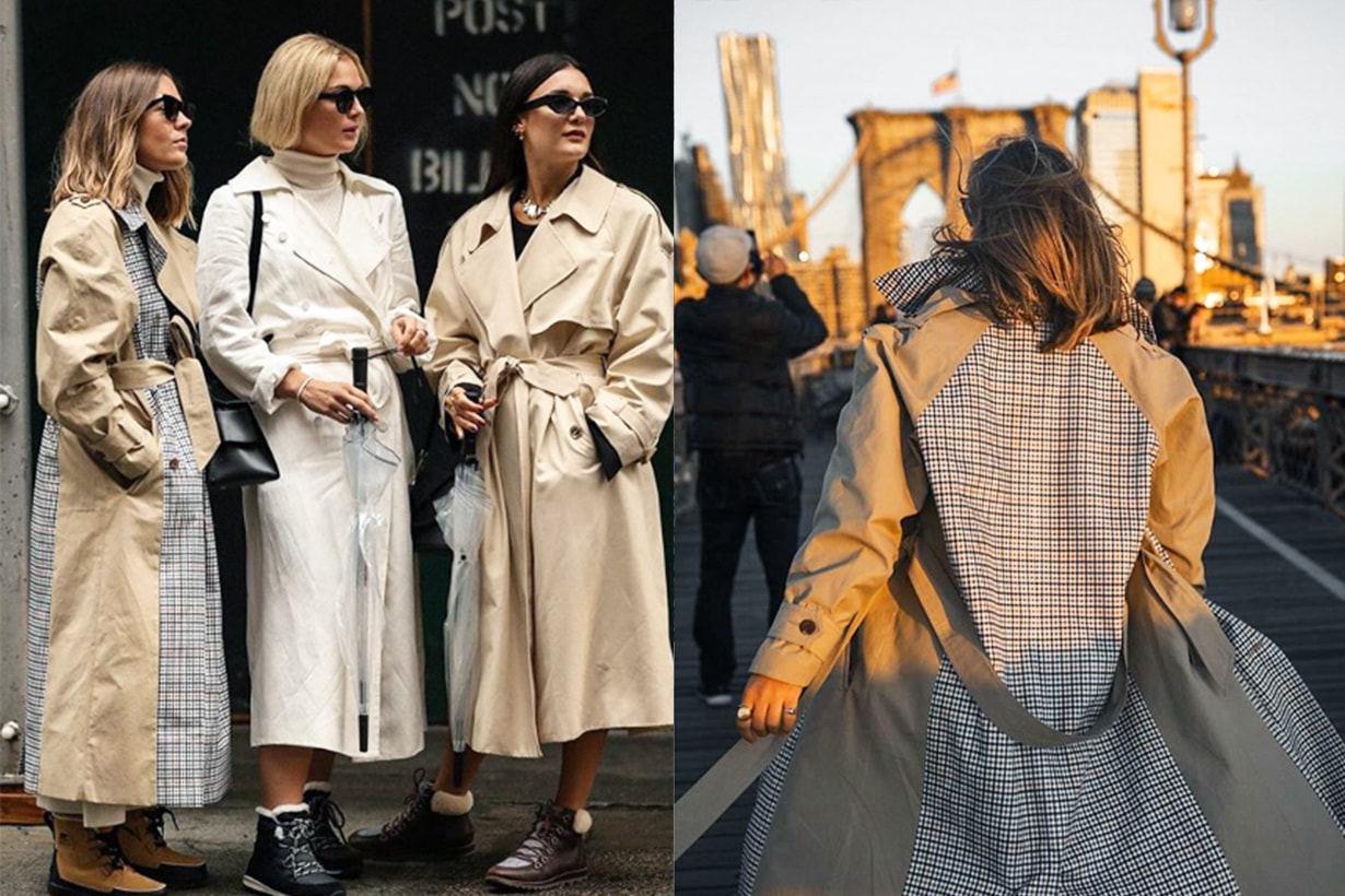 Checked Trench Coat Street Style