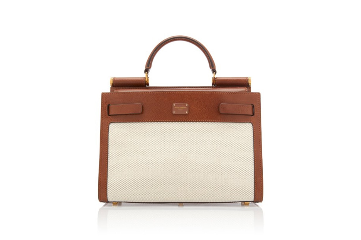 Dolce & Gabbana Sicily Canvas And Leather Tote Bag