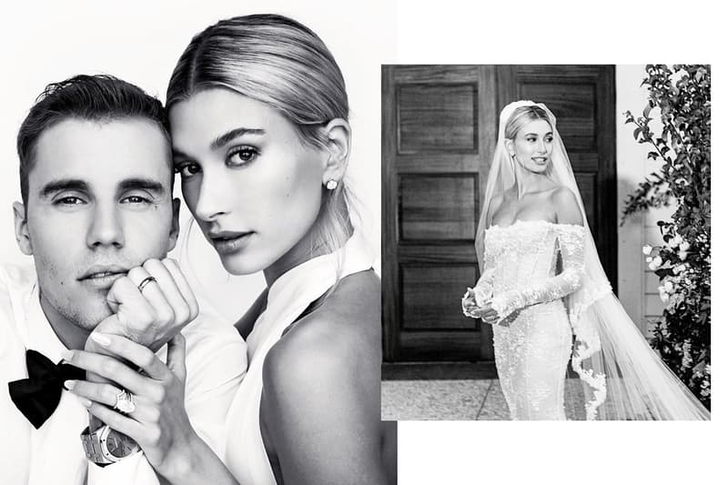 Hailey Bieber Justin Bieber Wedding Married wedding dress Off White Virgil Abloh Till death do us part veil celebrities bridal style brides style