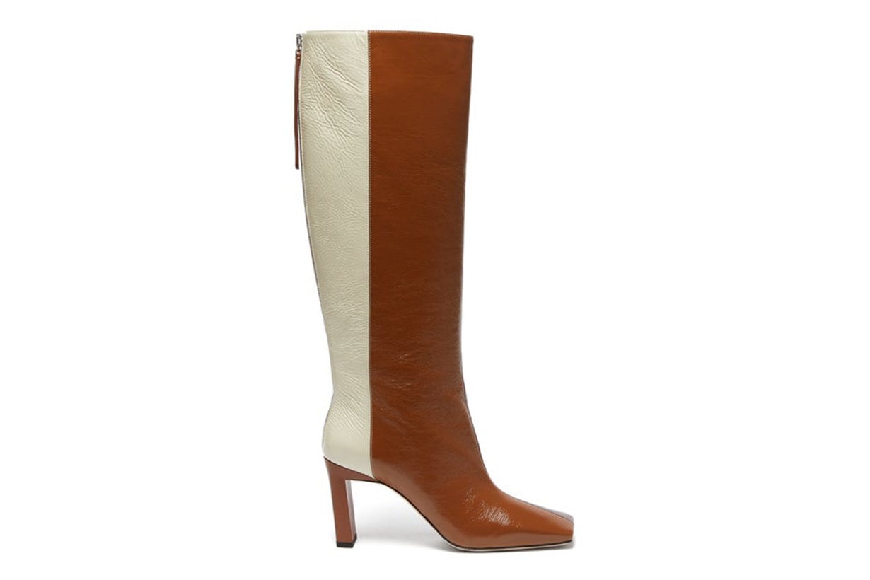 Isa Tri-Colour Square-Toe Leather Boots