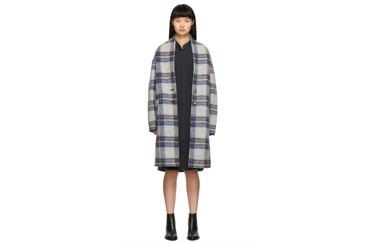 Isabel Marant Etoile Grey Check Gabriel Coat