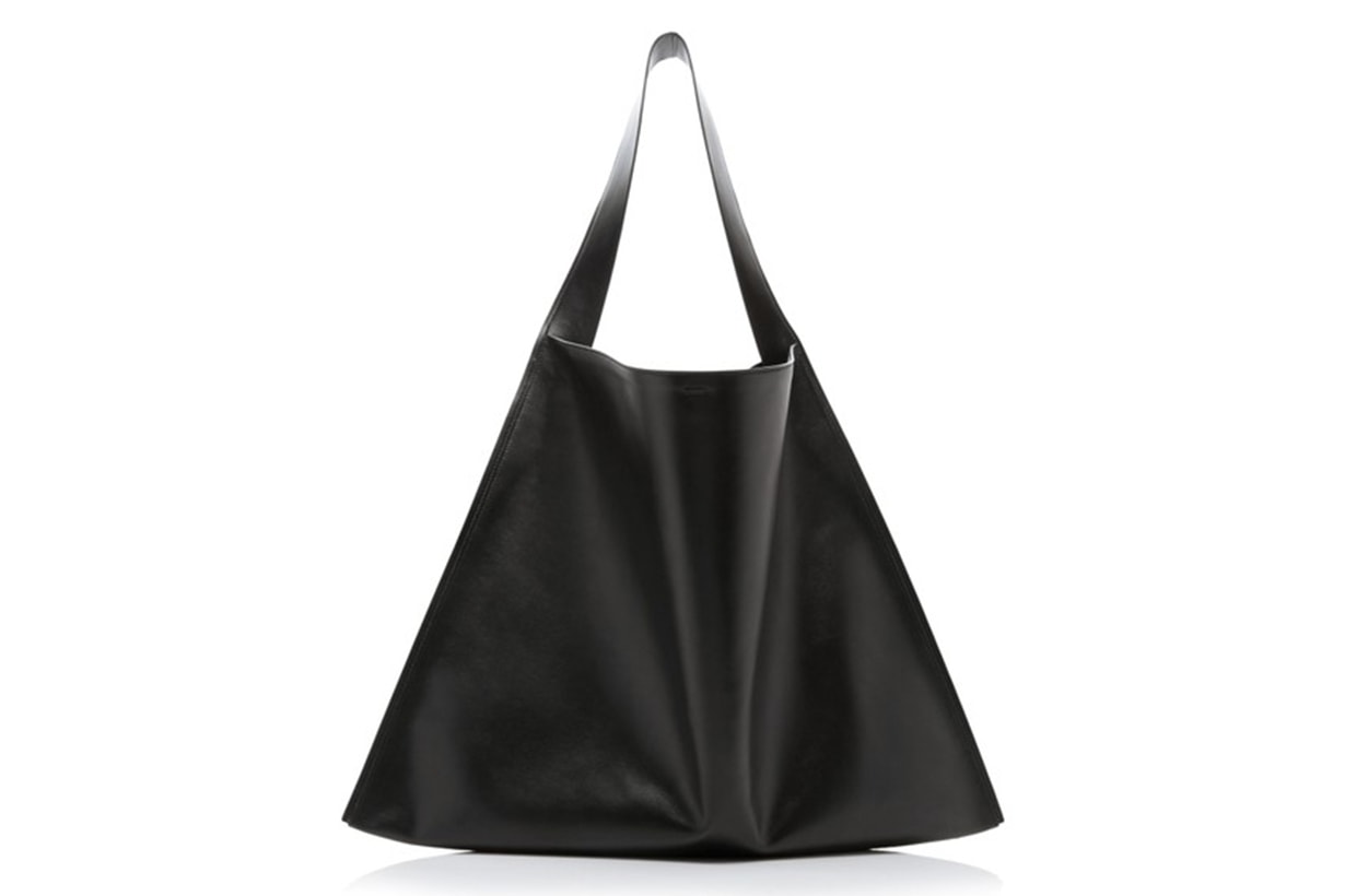 Jil Sander Border Oversized Leather Shoulder Bag