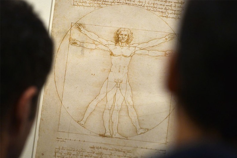 leonardo da vinci vitruvian man drawing the louvre exhibition