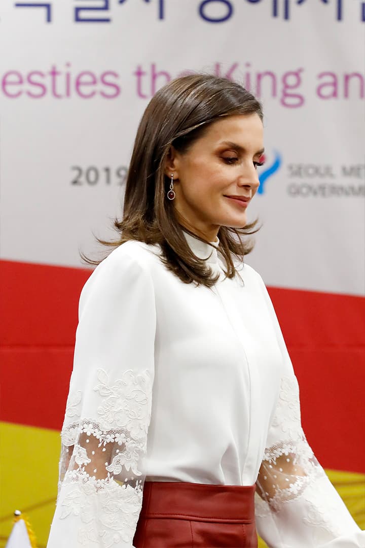 Queen Letizia of Spain attends a ceremonial event