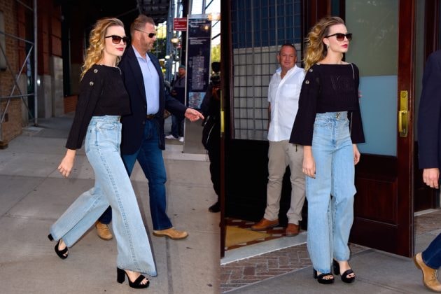 margot robbie jeans trends flared wide 19aw