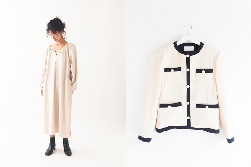 Minimalist Fashion tweed Jacket white dress
