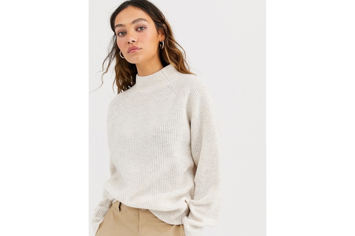 Weekday Claudia Sweater in White Melange