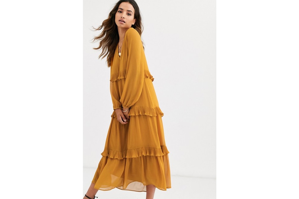 Y.A.S Tiered Frill Maxi Smock Dress