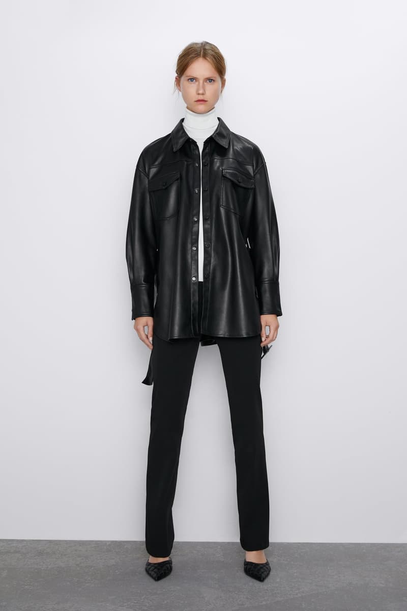 zara leather items 2019 fw jacket skirt shirts pants