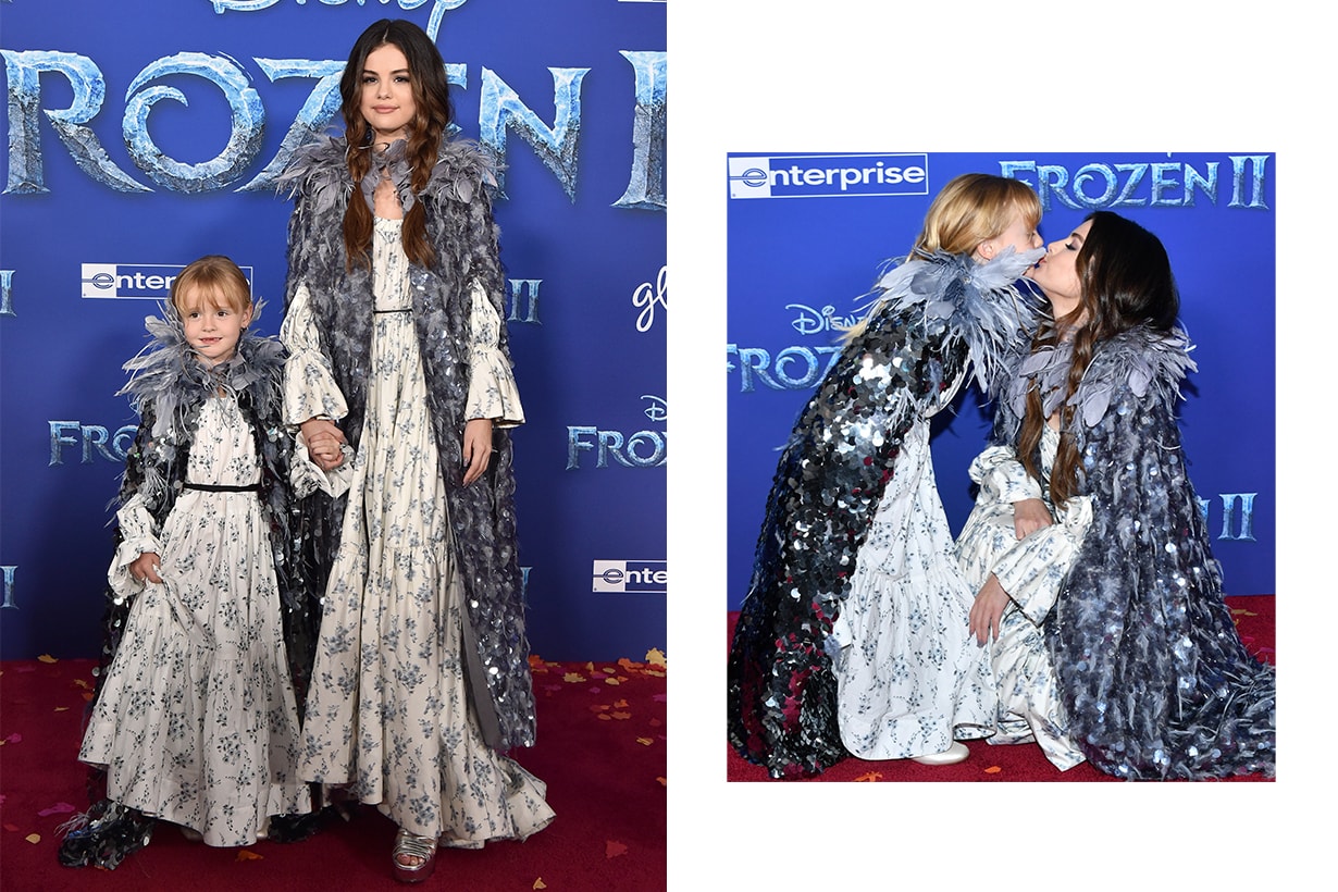 Frozen 2 Selena Gomez Gracie Teefey Red Carpet Twin Style