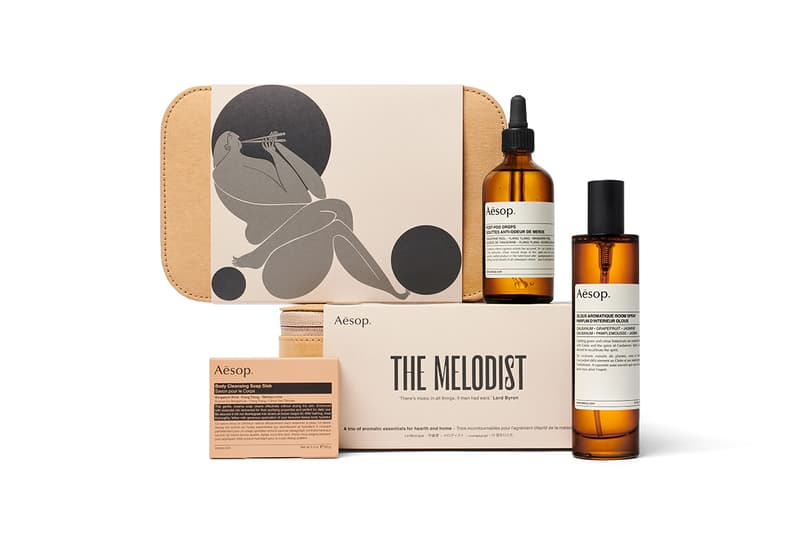 Aesop Gift Kits 2019-2020: Of Muse and Myth Christmas Gift Sets ancient Muses of Greek mythology skincare body care home spray