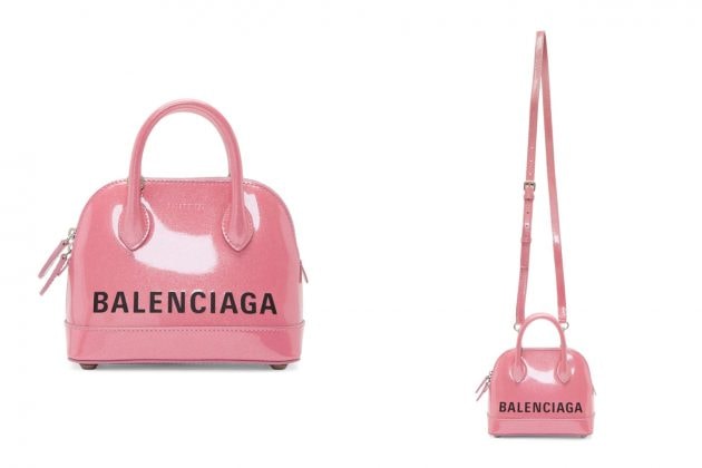 balenciaga pink glitter shopping tote new color ville bag