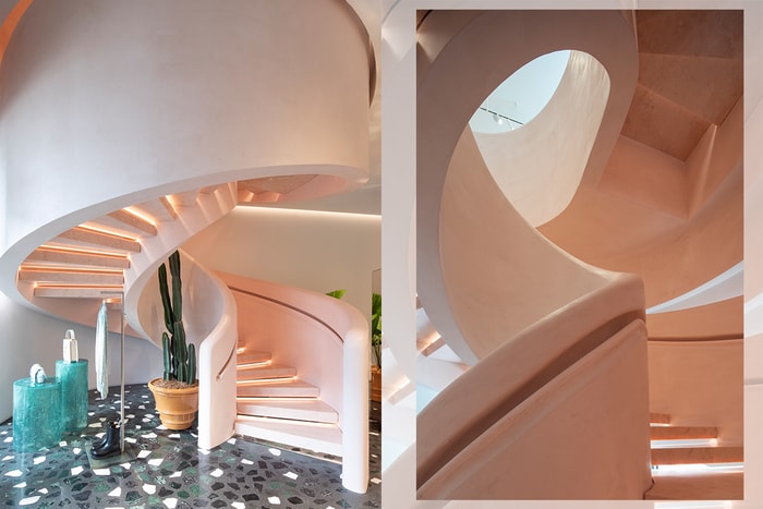 Dianel Lee 首次為 Bottega Veneta 設計新店，粉色旋轉樓梯太美了吧？