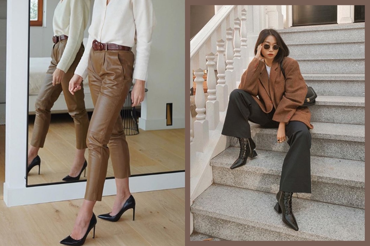 Brown Leather Pants and Blazer