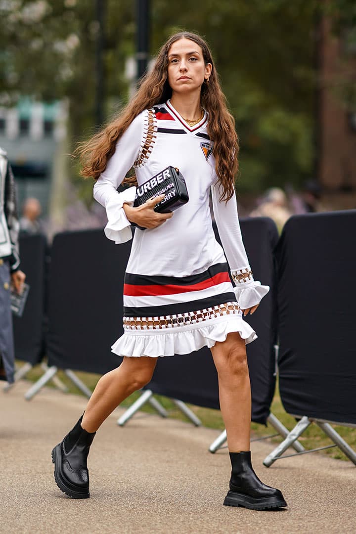 Dress and Platform Boots Street Style