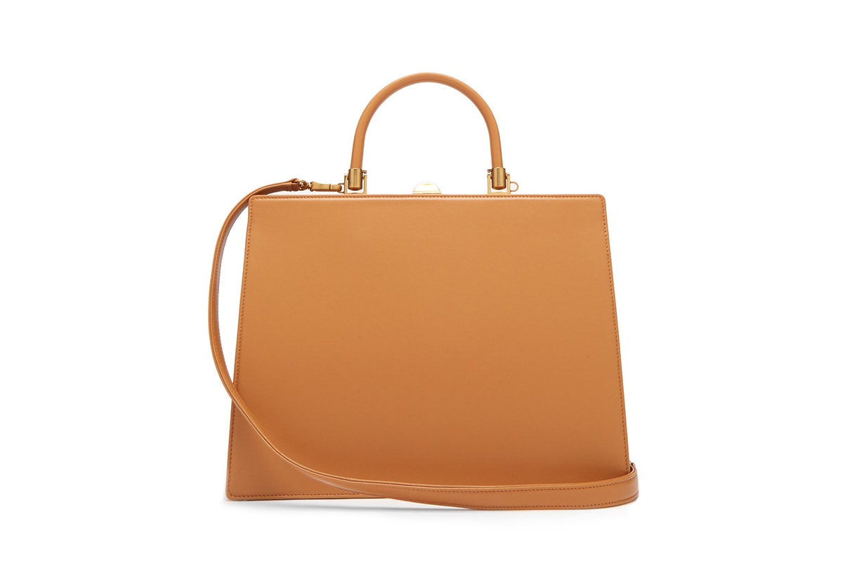 Frame Top-Handle Leather Bag