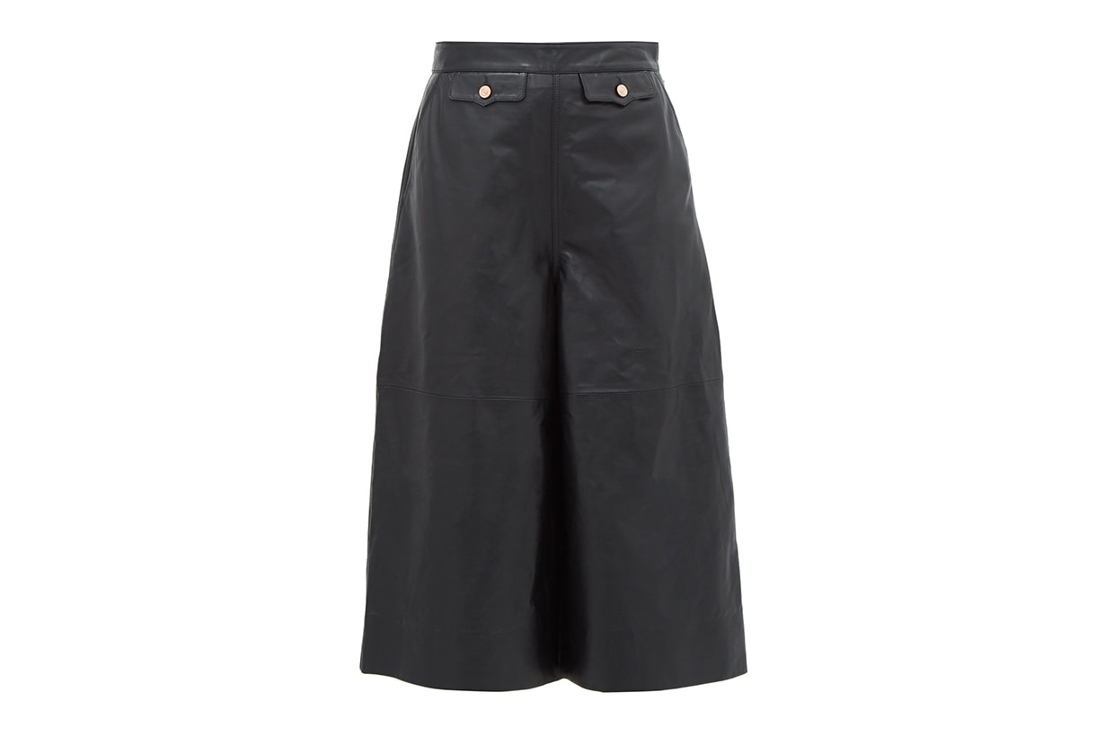 High-Rise Leather Culottes