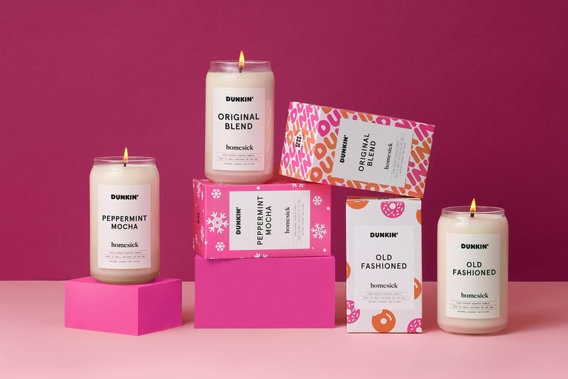 dunkin donuts homesick candle collection coffee peppermint mocha
