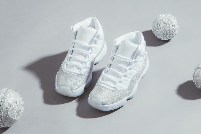 nike air Jordan 11 retro metallic silver glitter sneaker